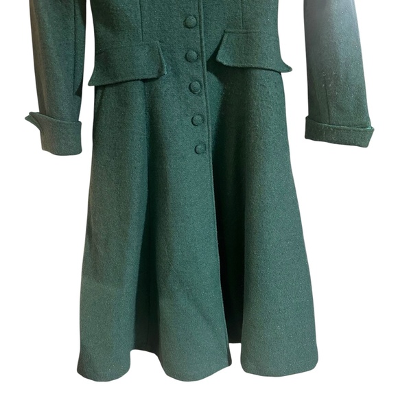 Tatyana Boutique Retro 1950s Emerald Pin Up Wool Blend Dress Coat Medium - Picture 5 of 9